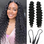Deim Deep Wave Human Hair Feathered Crochet Miracle Knots