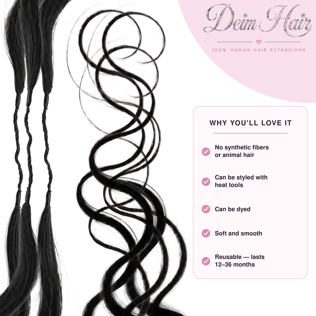 Deim Body Wave Human Hair Feathered Crochet Miracle Knots