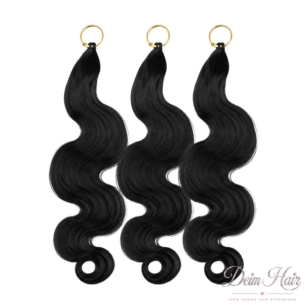 Deim Body Wave Human Hair Feathered Crochet Miracle Knots