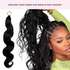 Deim Body Wave Human Hair Feathered Crochet Miracle Knots