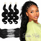 Deim Body Wave Human Hair Feathered Crochet Miracle Knots