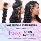 Deim Deep Wave Human Hair Feathered Crochet Miracle Knots