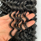 Deim Deep Wave Human Hair Feathered Crochet Miracle Knots