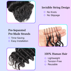 Deim Deep Wave Human Hair Feathered Crochet Miracle Knots