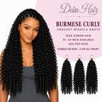 Deim Burmese Curl Human Hair Feathered Crochet Miracle Knots