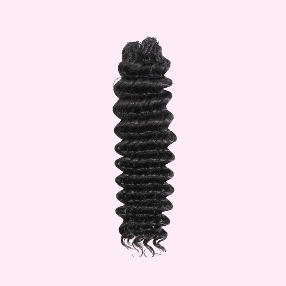 Deim Deep Wave Human Hair Feathered Crochet Miracle Knots