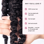 Deim Burmese Curl Human Hair Feathered Crochet Miracle Knots
