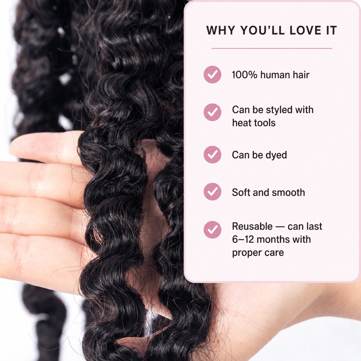 Deim Burmese Curl Human Hair Feathered Crochet Miracle Knots