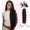 Deim Deep Wave Human Hair Feathered Crochet Miracle Knots