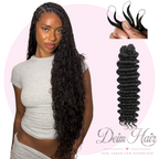 Deim Deep Wave Human Hair Feathered Crochet Miracle Knots